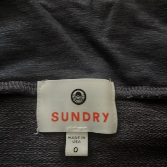 SUNDRY asymmetrical French terry pull on smokey violet casual skirt - Picture 6 of 9